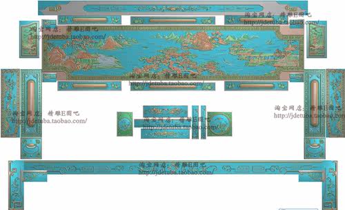 包邮高清设计素材木雕素材精雕图灰度图精品锦上添花金玉满堂沙发