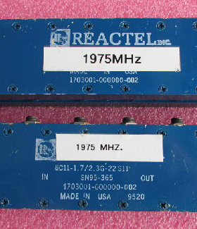 美国进口REACTEL 1975MHz带宽229MHz SMA 射频同轴腔体带通滤波器