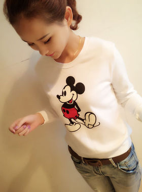 2025精品小辣椒微博秀明星同款米奇卫衣米老鼠印花长袖纯棉秋冬薄