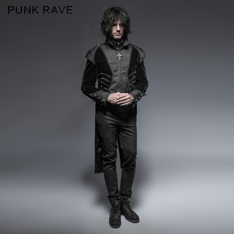 哥特视觉朋克骑兵盔甲燕尾男外套