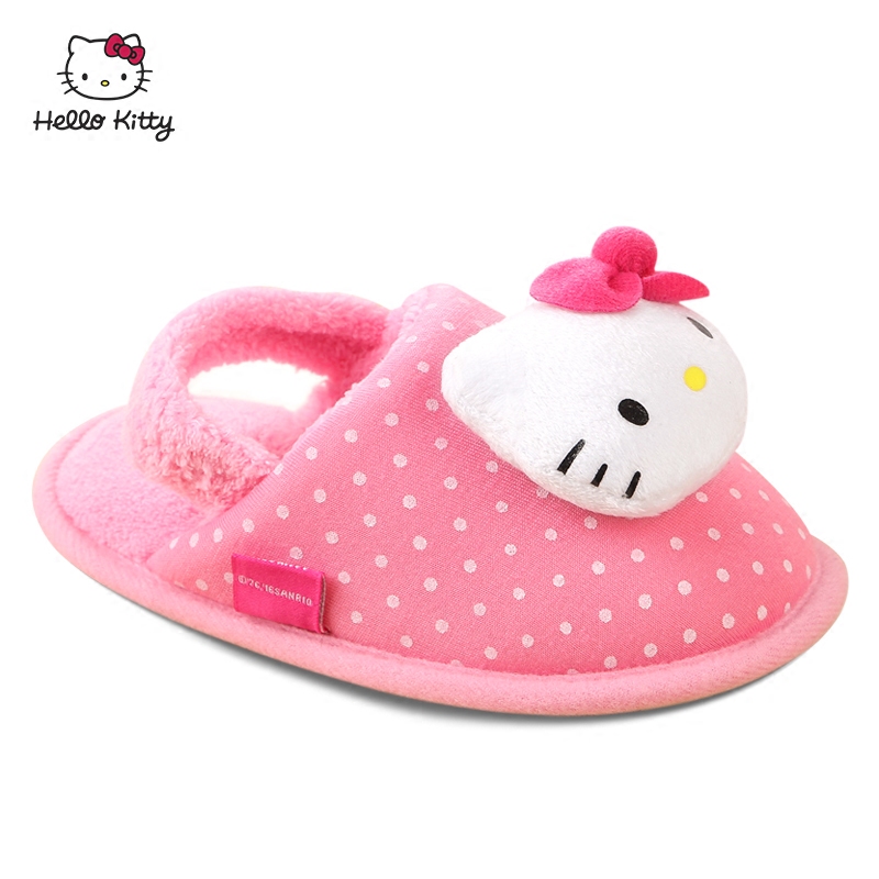 Chaussons enfants en suède HELLO KITTY pour hiver - semelle plastique - Ref 1005630 Image 5