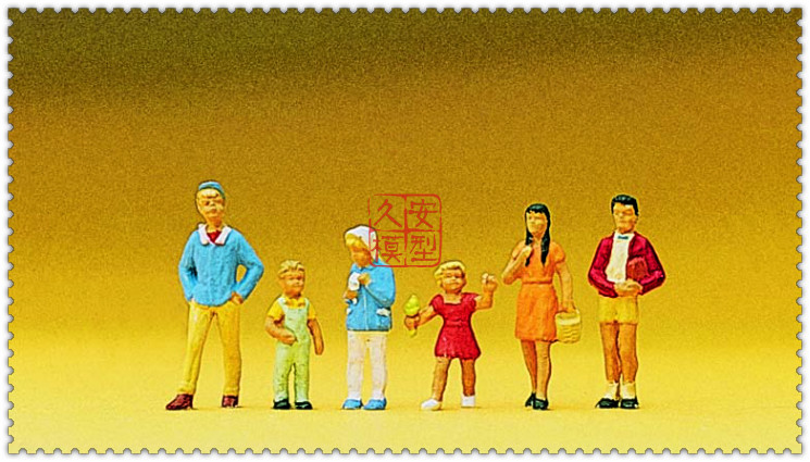 久安铁道 仿真人物 微缩小人 1:87 PREISER 10023 青少年和小孩