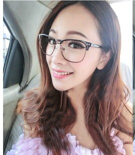杉杉来了张翰同款复古板材半框防辐射眼镜奔跑吧兄弟李晨同款眼镜