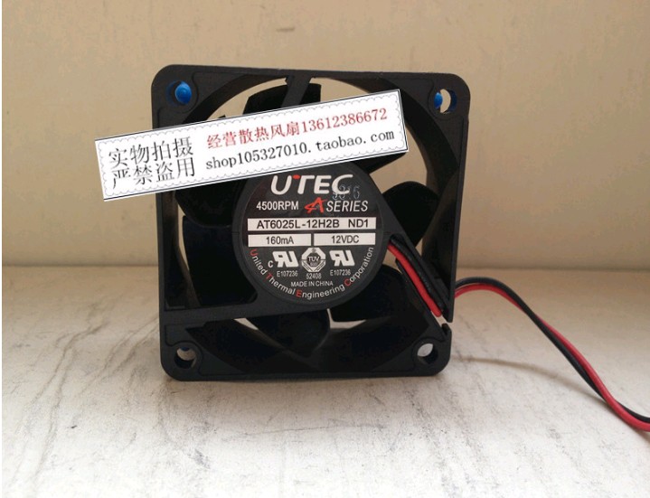 UTEC AT6025L-12H2B 12V 0.16A 6CM 6025 6CM 静音CPU机箱风扇
