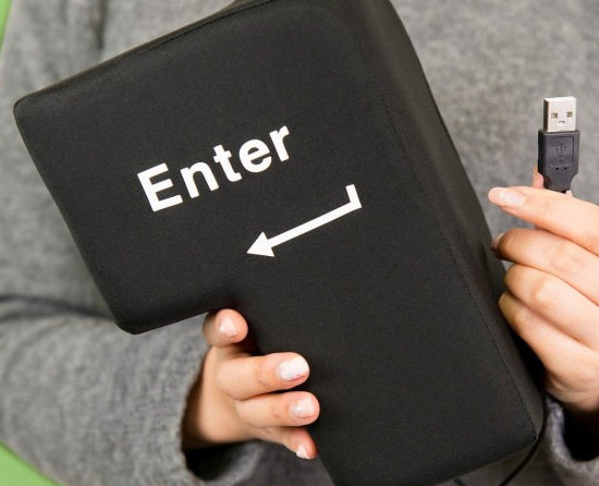 日本USB BIG ENTER 超大号发泄enter按键 回车键午睡枕