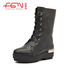 Fuguiniao coarse with genuine leather women boots ladies boots ladies boots Martin boots, winter boots in the UK