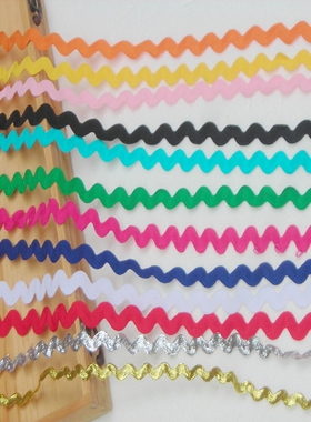 DIY花边.1CM水兵带.服装蕾丝波浪花边.饰品配件衣服配饰边4MM黑色