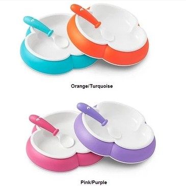 老款特价 美国babybjorn防滑餐盘碗+勺+叉 儿童餐具宝宝碗勺套