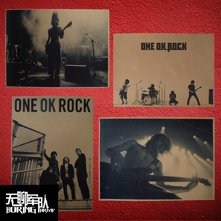 one ok rock日本摇滚乐队牛皮纸海报装饰画 酒吧照片相框墙Taka图片