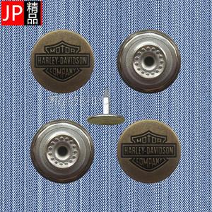 现货17/20mm青古铜色摇头工字扣牛仔裤扣金属钮扣定制定做logo