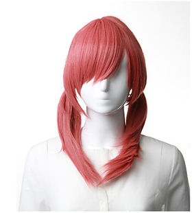 闪电十一人 雾野兰丸 烟粉色 双马尾 cos假发