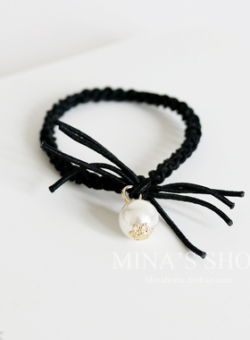 米娜家 韩国 女珍珠装饰编织淑女发绳发圈SP 18705