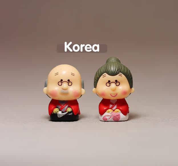 韩国正版老夫妇情侣公仔 适合结婚赠送 高3厘米 2个一对
