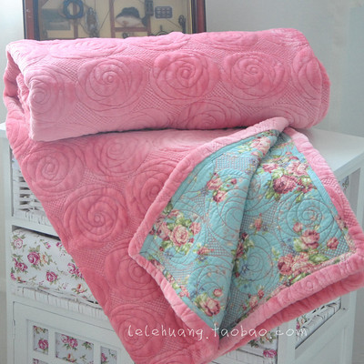 韩式风冬季加厚绗缝被毛毯子新品