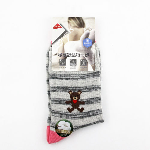 女士高筒条纹休闲袜