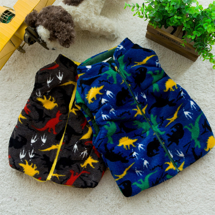 Autumn and winter new pattern dinosaur printing Cartoon pattern Plush double-deck Vest Children's clothing coat thickening keep warmin the Children/Baby/Family fitted , Vest  category - from Buy2taobao.com to provide professional Taobao agent buy service
