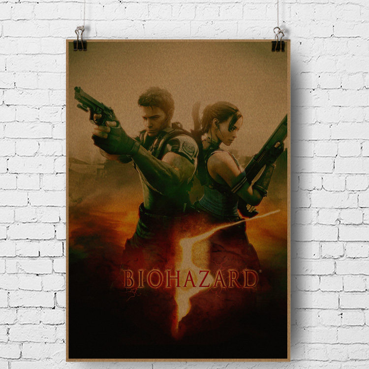 生化危机海报resident evil 5卡普空公司网吧游戏宣传画装饰画