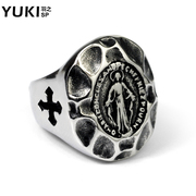 YUKI men''s fashion Jesus titanium steel ring Europe and America index finger ring ring ring boys and girls ring