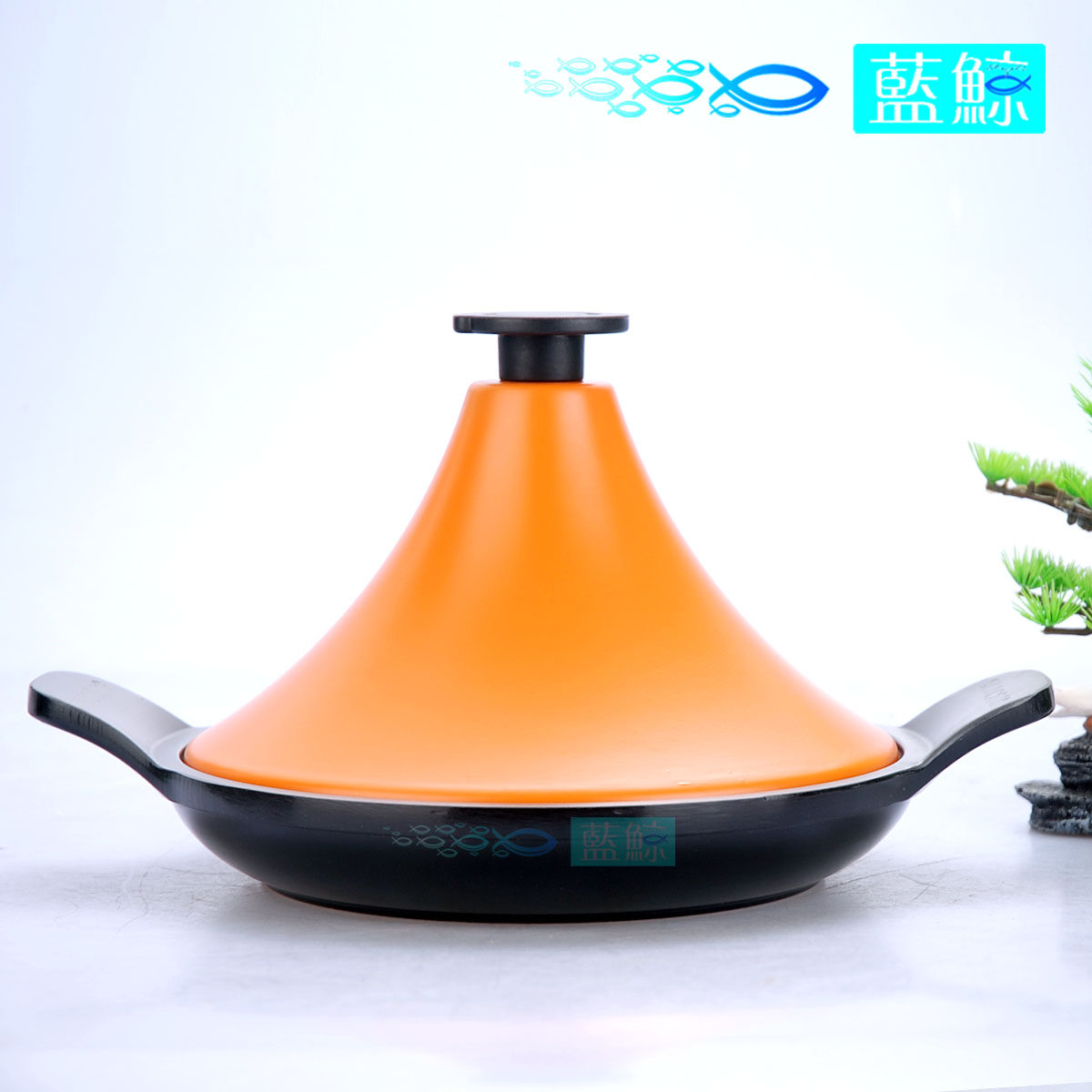 蓝鲸电磁炉塔吉锅烤盘石头煎盘无涂层岩石烧烤盘烤肉盘煎锅浅锅