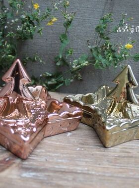 星星陶瓷电镀小松鼠圣诞节装饰品