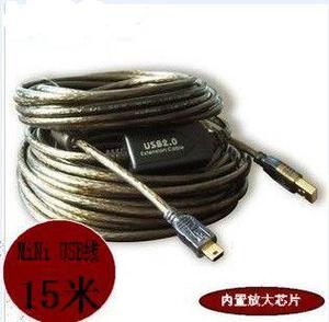 网卡/相y机专用USB延长线15米 Mini USB线 迷你USB线镀金头带放大