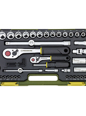 PROXXON迷你魔 公制标尺棒式套筒棘轮组套工具 65件装 NO23286