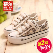 Becky's autumn new style canvas shoes girl Korean version of breathable shoes with Velcro thick-soled platform shoes and leisure shoes package mail