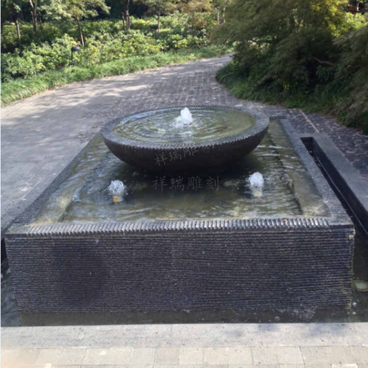 石头喷泉水景观涌泉雕塑花园户外庭院喷水池石雕流水钵石盆缸摆件