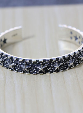 欧美风饰品五角星开口复古手环