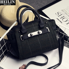 Hey, Linda bag fashion retro simple lock package small Platinum package European shoulder bag women's Crossbody bag