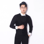 Kawasawa ban đầu phù hợp với vest nam Anh khóa ngựa nhỏ clip Slim vest thanh niên đen phù hợp với vest vest - Dệt kim Vest