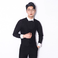 Kawasawa ban đầu phù hợp với vest nam Anh khóa ngựa nhỏ clip Slim vest thanh niên đen phù hợp với vest vest - Dệt kim Vest áo len không tay