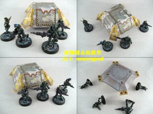 【新翔模型】科幻游戏宇宙战士空降仓兵营碉堡军事建筑场景模型