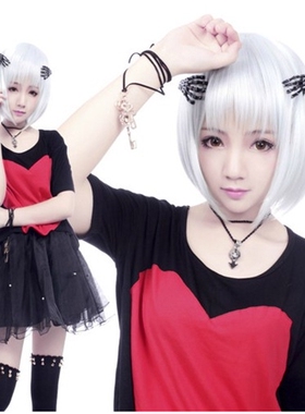 魔法禁书目录 一方通行cosplay假发  日常 纯白色Bobo头