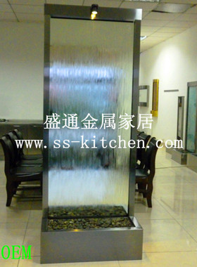 欧式风背景墙隔断摆件瀑布加湿器