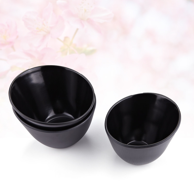 A5仿木纹生菜桶磨砂黑色密胺斜口碗耐摔火锅菜桶碗汤碗粥碗包邮