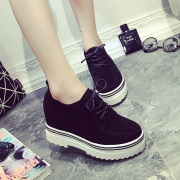 2015 Europe in autumn and winter the new lace platform high shoes in mixed colors of round-headed student casual shoes women shoes