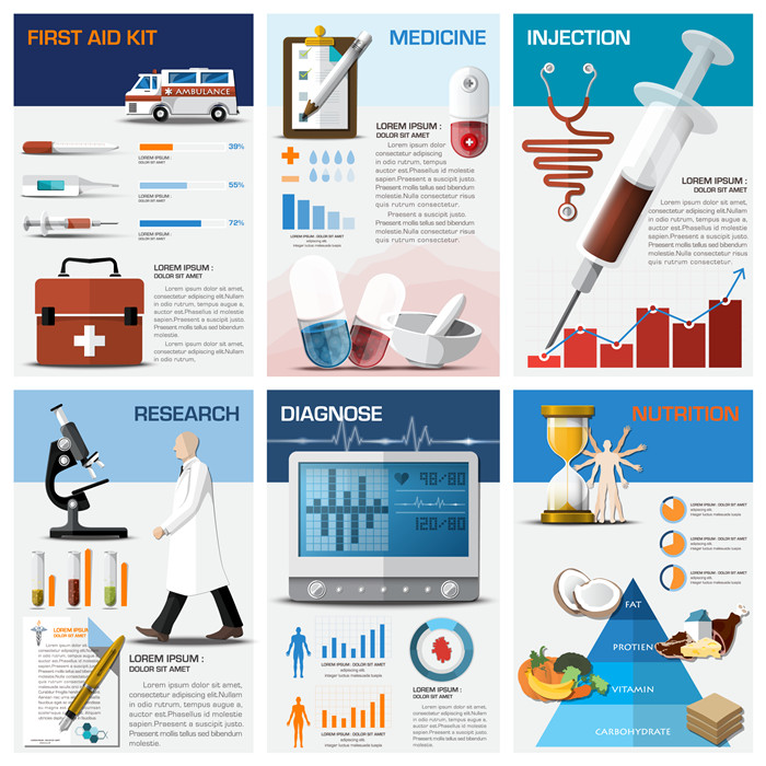 A0233矢量扁平化信息图医药医疗 AI设计素材