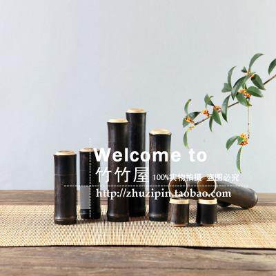 茶叶罐 紫竹茶叶筒 旅行茶叶盒 便携式茶叶罐 小茶罐天然无漆原竹