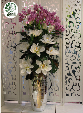 正品落地花瓶仿真花套装高仿花假花插花装饰花客厅酒店大厅装饰品