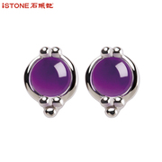 Stone southern Belle synthetic Amethyst Stud Earrings earrings 925 Silver jewelry girlfriend gifts