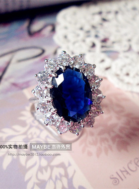 韩国闪亮水晶钻鸽子蛋女戒