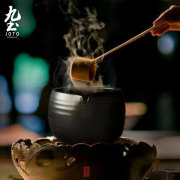 九土日式陶瓷干泡茶碗煮茶器 老白茶煮茶碗泡法黑茶普洱茶分茶器