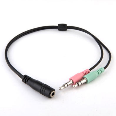 电脑耳机麦克风孔转手机耳机 二合一转接线 双孔转单孔音频转接头