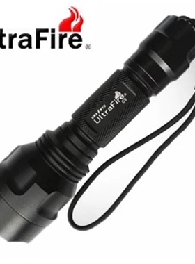 正品UF C8强光手电筒XPE Q5 T6家用远射防身户外爆闪女士防狼