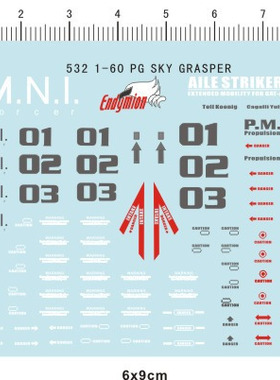 天地模型 高达模型标志水贴纸  1/60 PG SKY GRASPER 空中霸王