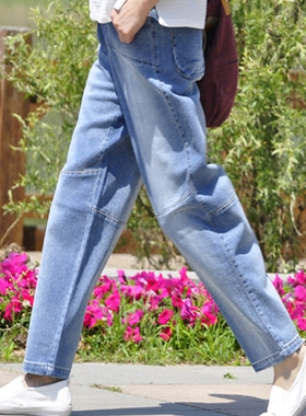 直筒肥腿牛仔裤中高腰文艺休闲长裤部分包邮Y707清仓