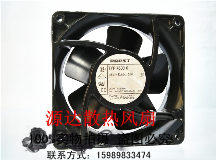 TYP4606X TYP4600X 115V 20W PAPST 12038 全金属耐高温散热风扇