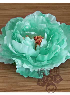 湖绿色大牡丹花头饰/王朝的女人杨贵妃古装造型头饰/影楼拍照头花