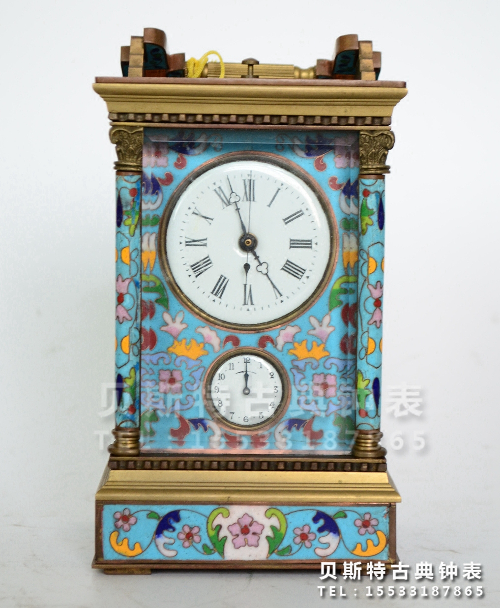 四功能皮套钟表|复古装饰 掐丝珐琅皮套钟表|机械|西洋台钟|闹钟